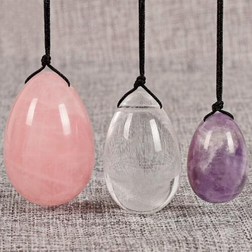 Drill Natural Crystal Yoni Eggs Massage Stone Ben Wa Ball Women Kegel Exercise Vaginal Muscle Tightening Pelvic Floor Strenghten