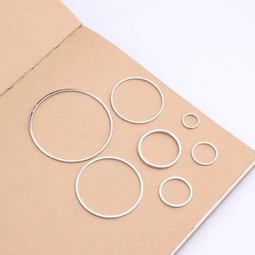 New Arrival 10pcs/lot 8mm 12mm 15mm 20mm 25mm 30mm 38mm Silver Tone Alloy Round Geometry Metal Pendant charms Ornament Accessory