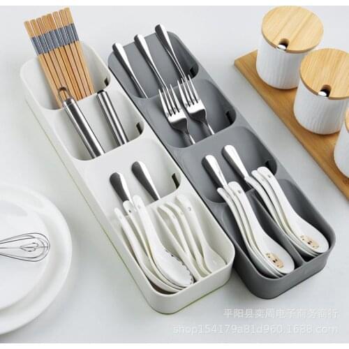Knife Block Holder Kitchen Cutlery Storage Tray Kitchen Knife holder Organizer Kitchen Container Spoon Fork Storage Separation