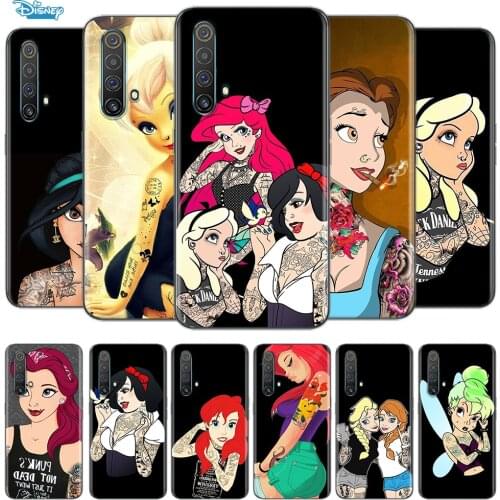 Transparent Cover Disney Princess Tattoo For OPPO AX7 A1K A93 A92 A73 A72 A53S A52 A32 A31 A9 A11 A7 A5 2020 Phone Case