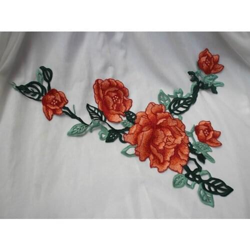 Size48*36cm (2pcs/lot) Multi-color DIY Sewing Floral Embroidered Lace Applique for Garment Decoration Lace patch