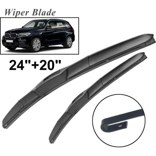 Okowiper RHD & LHD Front Wiper Blades For BMW X5 F15 2013 - 2018 Windshield Windscreen Front Window 24"+20"