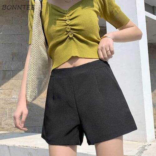 Shorts Women Summer Solid Comfortable Basic Trendy Daily New Minimalist Bottom All-match Ladies Popular Loose Leisure Elegant