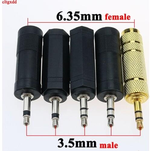 6.35mm Female Plug to 3.5mm Male 2Pole 3 Pole Connector Headphone Amplifier Audio Adapter Microphone AUX 6.3 3.5 mm Converter