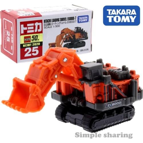Takara Tomy Tomica No. 25 Hitachi Loading Shovel EX8000-7 Scale 1/300 Car Hot Pop Kids Toys Motor Vehicle Diecast Metal Model