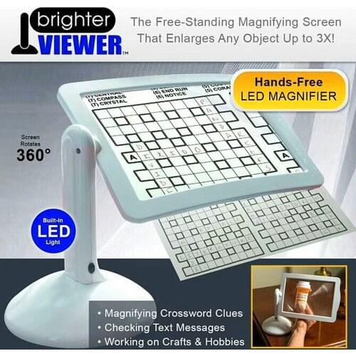 New 5D DIY Diamond Painting Magnifying Glass Desktop LED Reading Lamp Large Lens Magnifying Glass Diamond Mosaic Lighting Tools