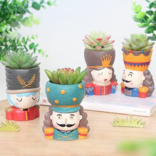 Vase Decoration Home Décor ваза для цветов Succulent Flower Pot Creative Retro Cute Cartoon Character Indoor Art Potted Plant