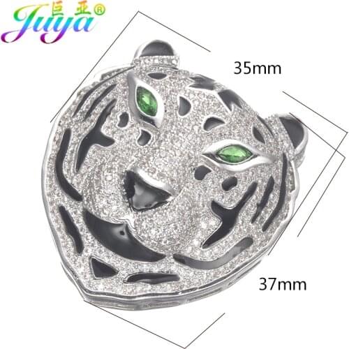 Handmade Pearls Jewelry Components Micro Pave Zircon Tiger Connector Pendant For Women Beadwork Pearls Necklace Making