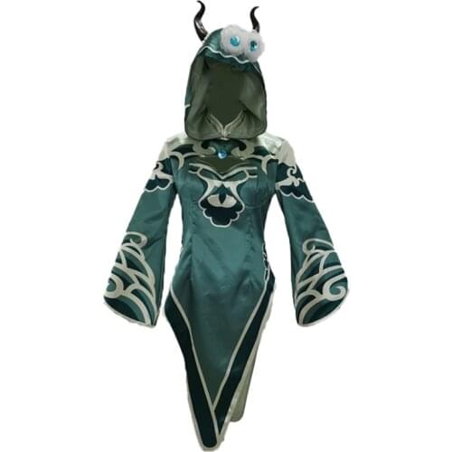 Priestess Cosplay Costumes Game Identity V Flamen Gilman Fiona Cos Costume New Skin Green Cheongsam Woman Halloween Party Dress