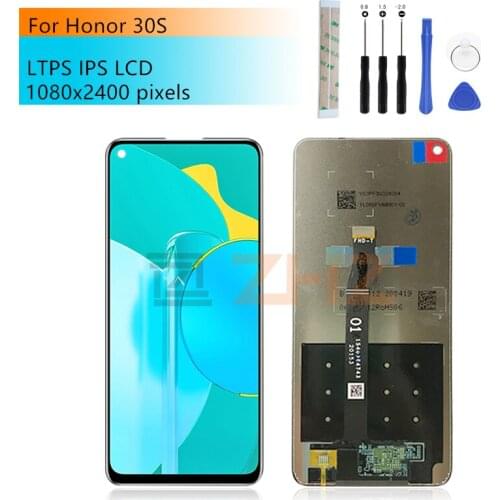 For Honor 30s LCD display Touch Screen Digitizer assembly For Honor 30s LCD CDY-AN90 Screen replacement repair parts 6.5"