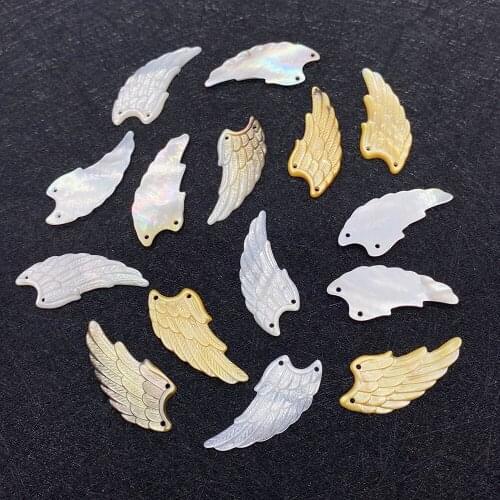 1pcs Natural Sea Shell Pendant Carving Wing Shape White Charm Jewelry Making DIY Bracelet for Women Necklace Earring Accessories