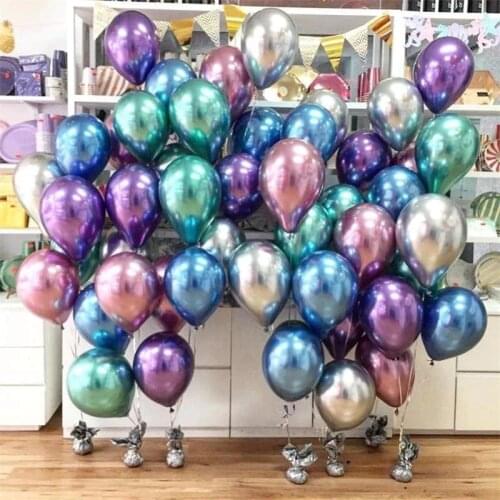 10pcs Metal Pearl Latex Balloons Thick Chrome Wedding Ballon Metallic Inflatable Helium Globos Birthday Party Decoration Baloon