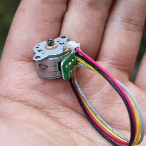 2-phase 4-wire Stepper Motor Micro 15mm DC Small Wired Stepping Motor Resistance 20 Ohm 18 Degrees with 19T 0.15M Metal Gear