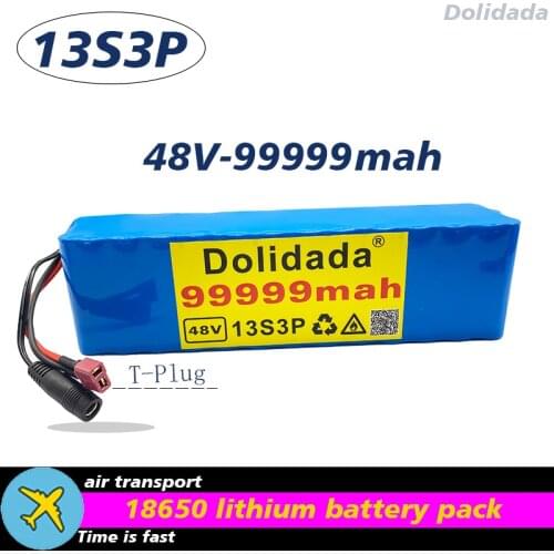 2021 NEW 48V99999mah 1000w 13S3P 48V Lithium ion Battery Pack 99999mah For 54.6v E-bike Electric bicycle Scooter with BMS