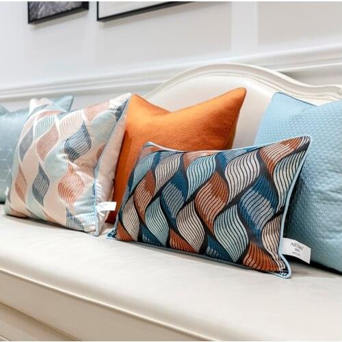 30x50/45/50cm high precision jacquard cushion cover decorative geometric pillowcase sofa lumbar pillow cover