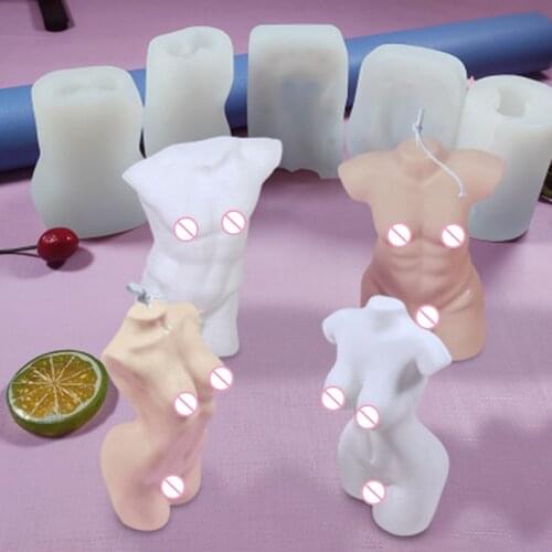 3D Art Body Candle Mold Female Candle Silicone Mold Soap Ornaments Human Shaped Home Candle Making Wax Plaster Mould Handmade