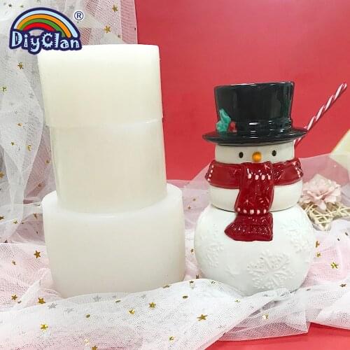 3D Snowman Silicone Mold DIY Christmas Ornaments Decoration Tools Plaster Clay Resin Chocolate Dessert Handmade Making Mould