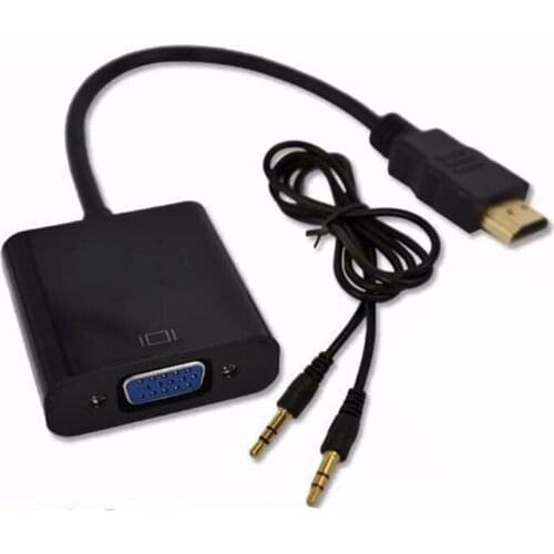 Video Converter HDMI to VGA Adapter Male To Famale Converter for PS4 1080P Digital to Analog Video Audio For PC Laptop Tablet
