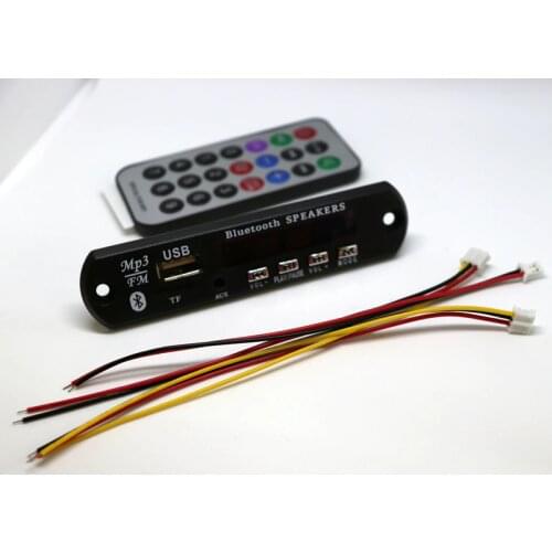 Car MP3 Decoder Player Bluetooth Wireless 12V WMA Board Audio Module USB TF Radio Red Digital LED With Remote controller