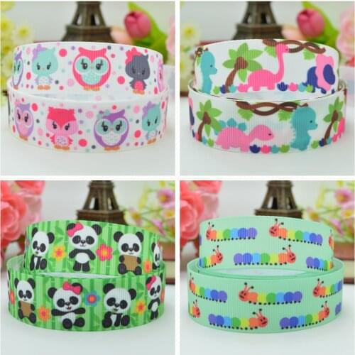 10 Yards 22mm 7/8" cute cartoon Printed grosgrain ribbon hair bow Headwear DIY hair accessories retail B0929