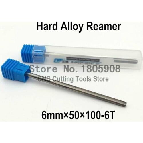 Free shipping 1PCS 6mm *100 long straight shank tungsten carbide reamer,machine chucking steel Hard alloy reamer K10