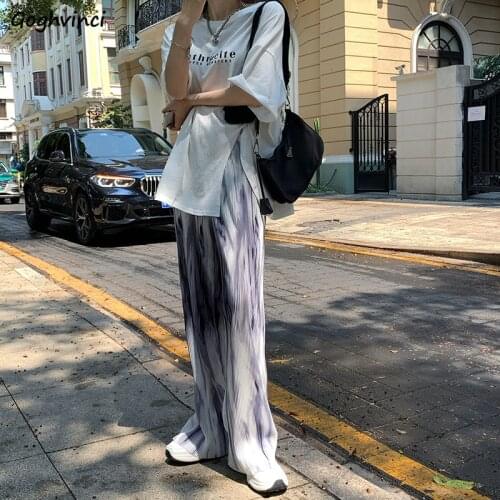 Casual Pants Women Korean Style Loose Straight-leg Drape Ripple Spring Summer Chic Fashion High Street Ulzzang Kpop Streetwear