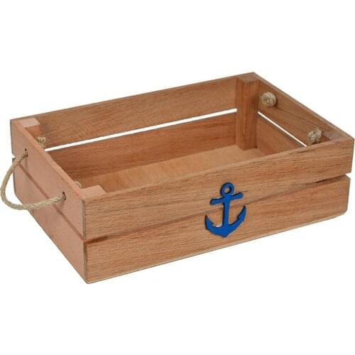 Marine Rope Handle Wooden Case Width 20 cm Length 30 cm Height 9 cm Color Naturel Wood Type Beech