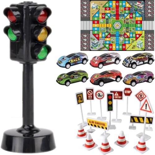 23Pcs/Set Kids Play Mat City Road Buildings Traffic Parking Map Game Carpet Toys