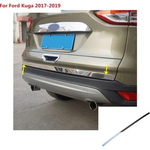 For Ford Kuga 2017 2018 2019 car body cover stainless steel Rear tail door bottom tailgate Trunk Lid Tail Gate trim 1pcs