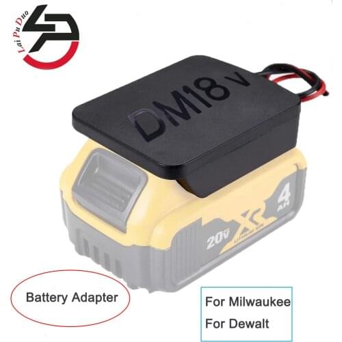 DM18V Battery Adapter For Milwaukee M18 For Dewalt DCB200 18V/20V Lithium Battery DIY Electronic Line Power Adapter