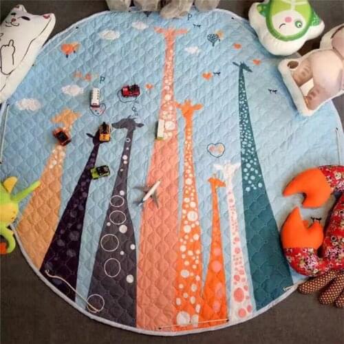 Home decor Kids room Carpet round 150*150cm fox baby play mat Patchwork picnic blanket tapetes para casa sala kid tapis