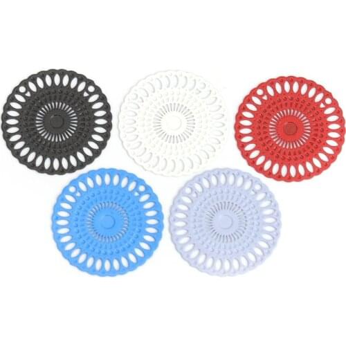 DoreenBeads Fashion Copper Connectors Round Black Blue Red White Flower Hollow Jewelry DIY Findings Charms 20mm Dia., 10 PCs