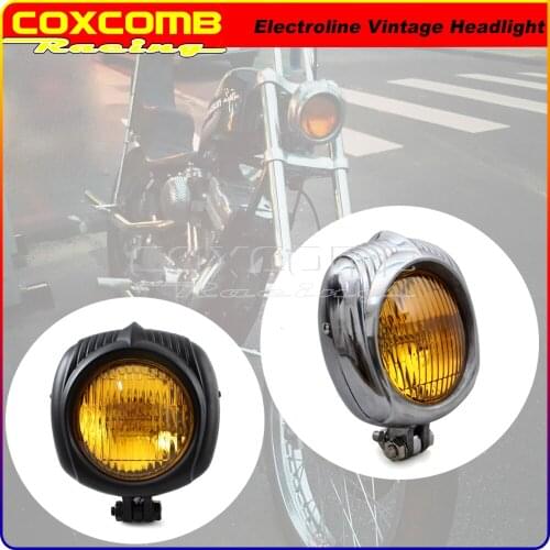 Electroline Headlight Vintage Sealed Beam 4.5" Headlight Motorcycle Custom Front Lamp for Honda Yamaha BMW Springer Chopper