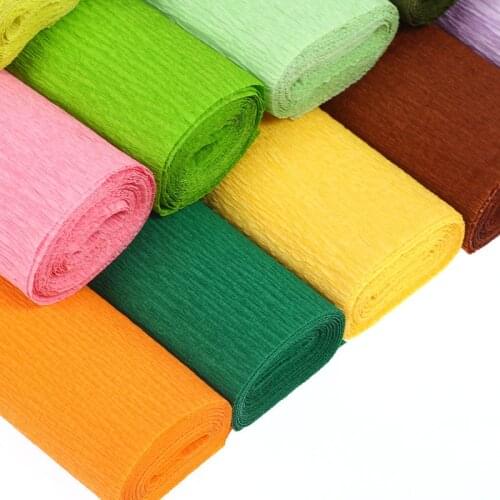 Kindergarten Fold Scrapbooking Gifts Crepe Paper Craft DIY Flower Wrapping Garland 250x50cm Decorative Origami 21 Colors