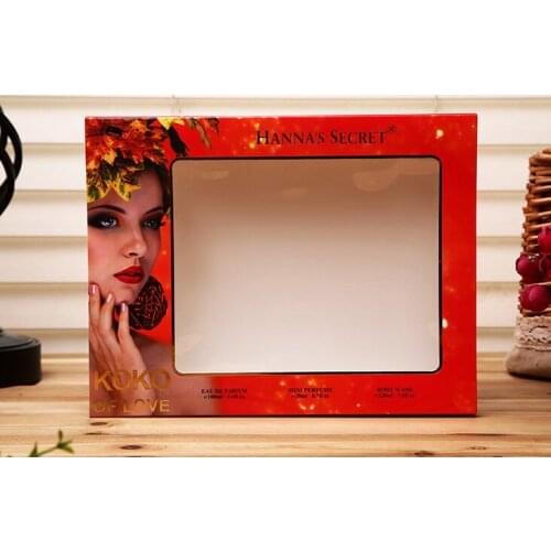 Custom coardboard paper packaging gift box with front clear PVC window ---DH10765