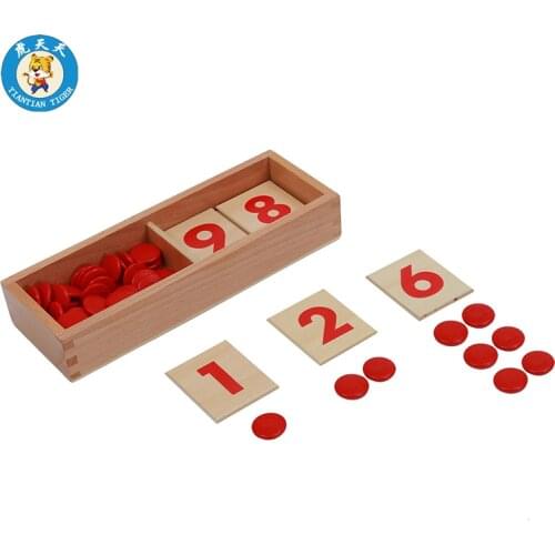 Montessori Mathematics Instruments Kindergarten Children Mathematics Learning Count Wooden Baby Toys Cards & Counters