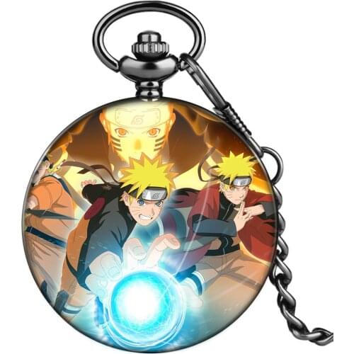 Top Classic Famous Japanese Cartoon Man with Energy Pocket Watches Men Women Pendant Necklace Chain Watch Gifts for Anime Lover