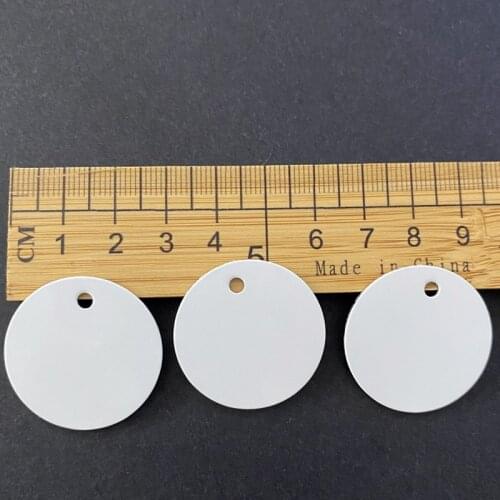20pcs Wholesale Personalized 30mm Round circle aluminum pet tag sublimation blank dog tag DIY Name Plates Accessories