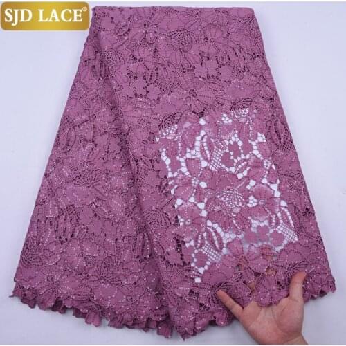 SJD LACE Sequins Water Soluble Design Onion African Lace Fabric High Quality Guipure Cord Lace For Festivals Materials Sew A2141