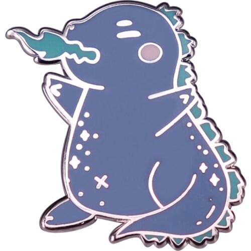 Cute Cartoon Fire-Breathing Dinosaur Badge Gojira Kaiju