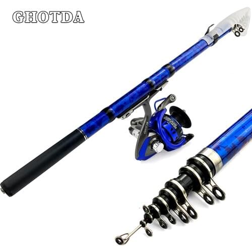 Mini Short Telescopic Fishing Rods Travel Rock Fishing Rod and Reel Combo Set 1.5 - 3.0M Rod Reel Kit