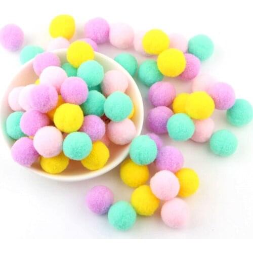 Fluffy Pompom Soft Plush 20mm Pompon 2cm Big Pompons Pompony Dekoracyjne Pompoms Pom Poms Balls Craft Materials Kids Toy 100pcs