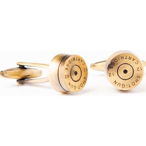 Novelty Bronze Bullet Cufflinks for Mens French Shirt High Quality Round Cuff Buttons For Wedding Business Party Jewelry