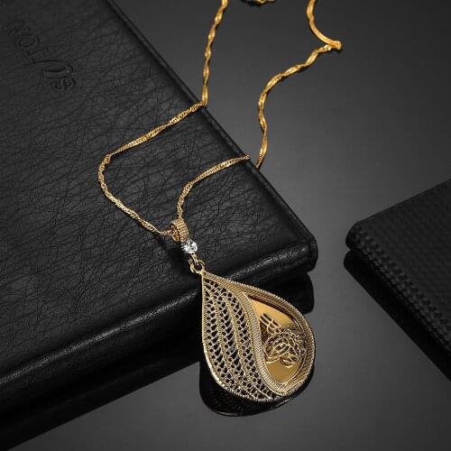 2020 New Arrival Allah Copper Pendant Chain Necklace for Women Men Charm Jewelry Middle East/Muslim/Islamic Arab Ahmed No Fade