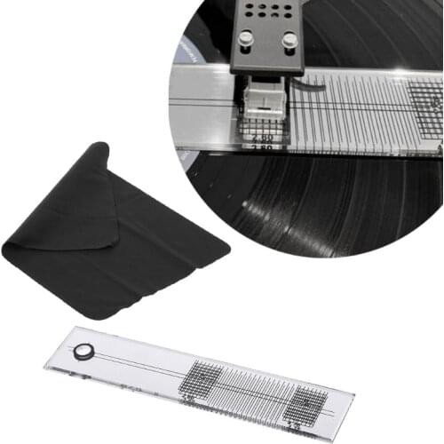 Turntable Phono Phonograph Cartridge Adjustment Ruler Calibration Gauge LP Stylus Alignment Protractor Tool Mirror Azimuth Angle