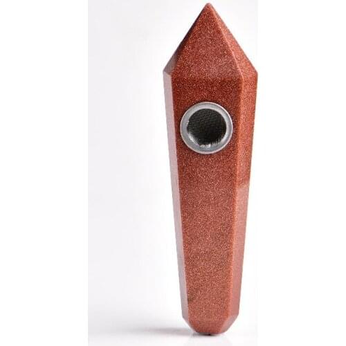 Drop shipping wholesale Natural golden sand Stone tobacco stone pipe crystal bardian smoking pipe for sale