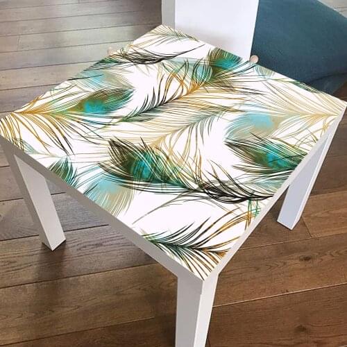 Peacock Tropica Table Decal Self Adhesive PVC Wallpaper For Furniture Renovation Peel Stick Art Home Decor Wall Sticker Oilproof