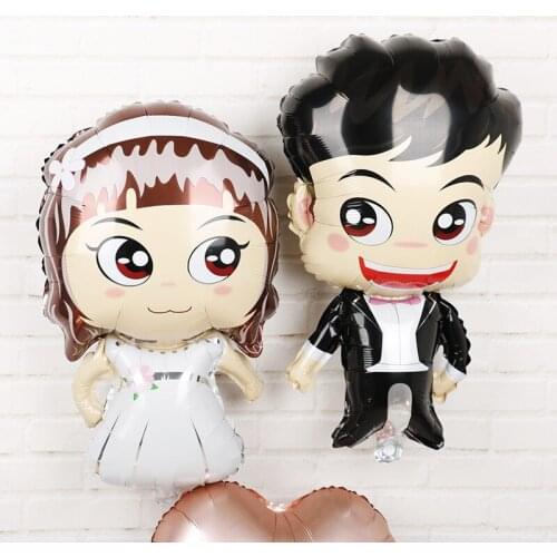 2pcs Groom Bride Wedding Dress Foil Balloon Marriage Decoration Foil Balloons Aluminum Film Balloon For Wedding balloon Decor