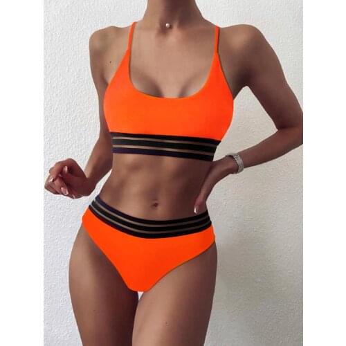 ZTVitality Webbing Patchwork Push Up Bikini 2021 Hot Sale Padded Bra High Waist Swimsuit Female Swimwear Women Brazilian Biquini
