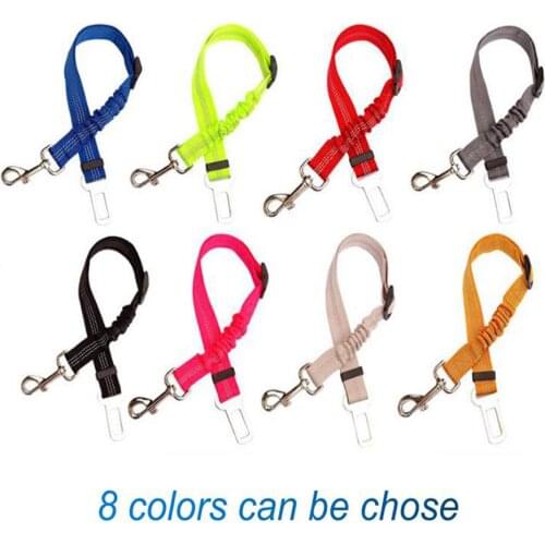 1PCS Pet Supplies Car Seat Belt Dog Leash Seat Belt Buffer Stretch Reflective Safety Rope Leash Dog Leash Adjustable 8 Colors